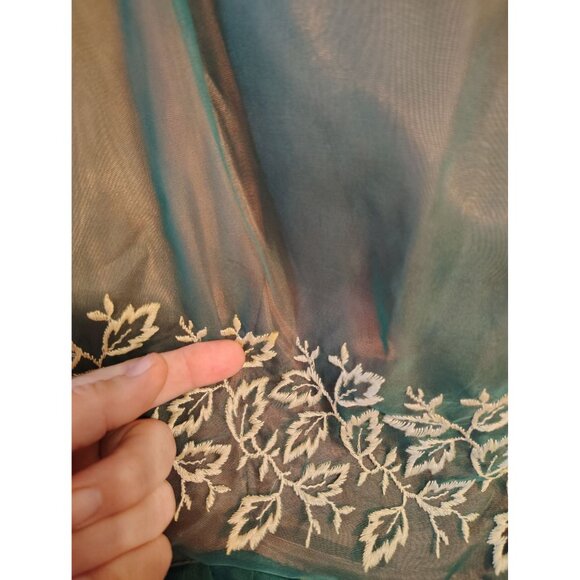 Vintage AFL CIO Union Made 1950's Dress, Green Orange, Small Sleeveless READ - Picture 4 of 13